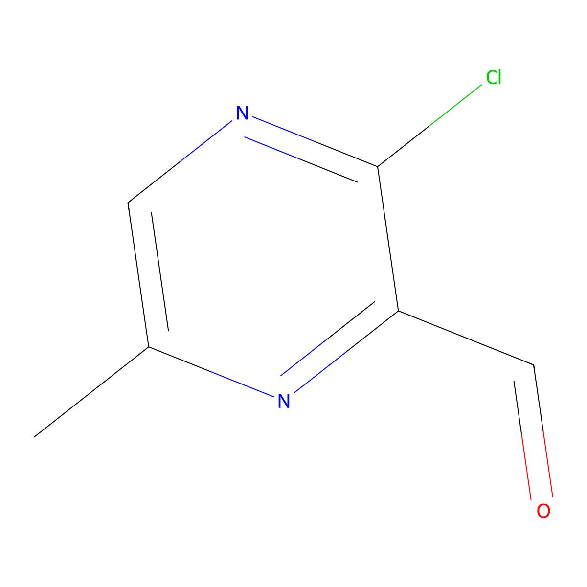 3-Chloro-6-methylpyrazine-2-carbaldehyde molecular structure, CAS 1384678-57-2