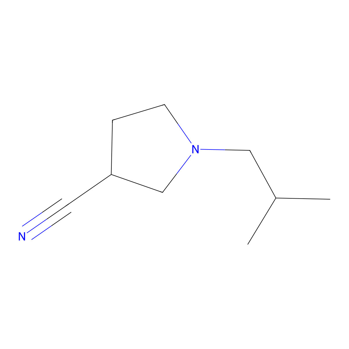 1-(2-Methylpropyl)pyrrolidine-3-carbonitrile molecular structure, CAS 1384682-39-6