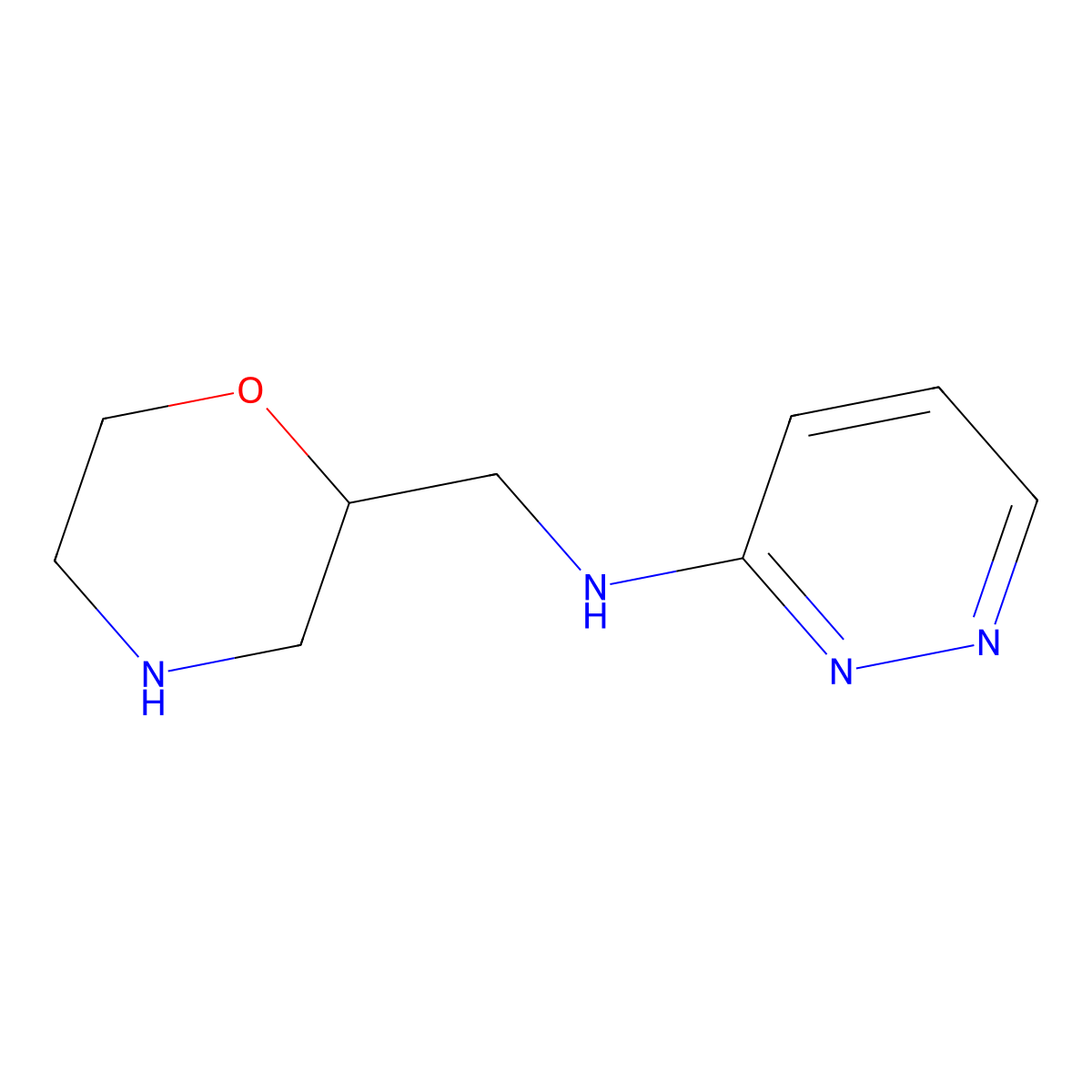 N-(morpholin-2-ylmethyl)pyridazin-3-amine molecular structure, CAS 1384691-11-5