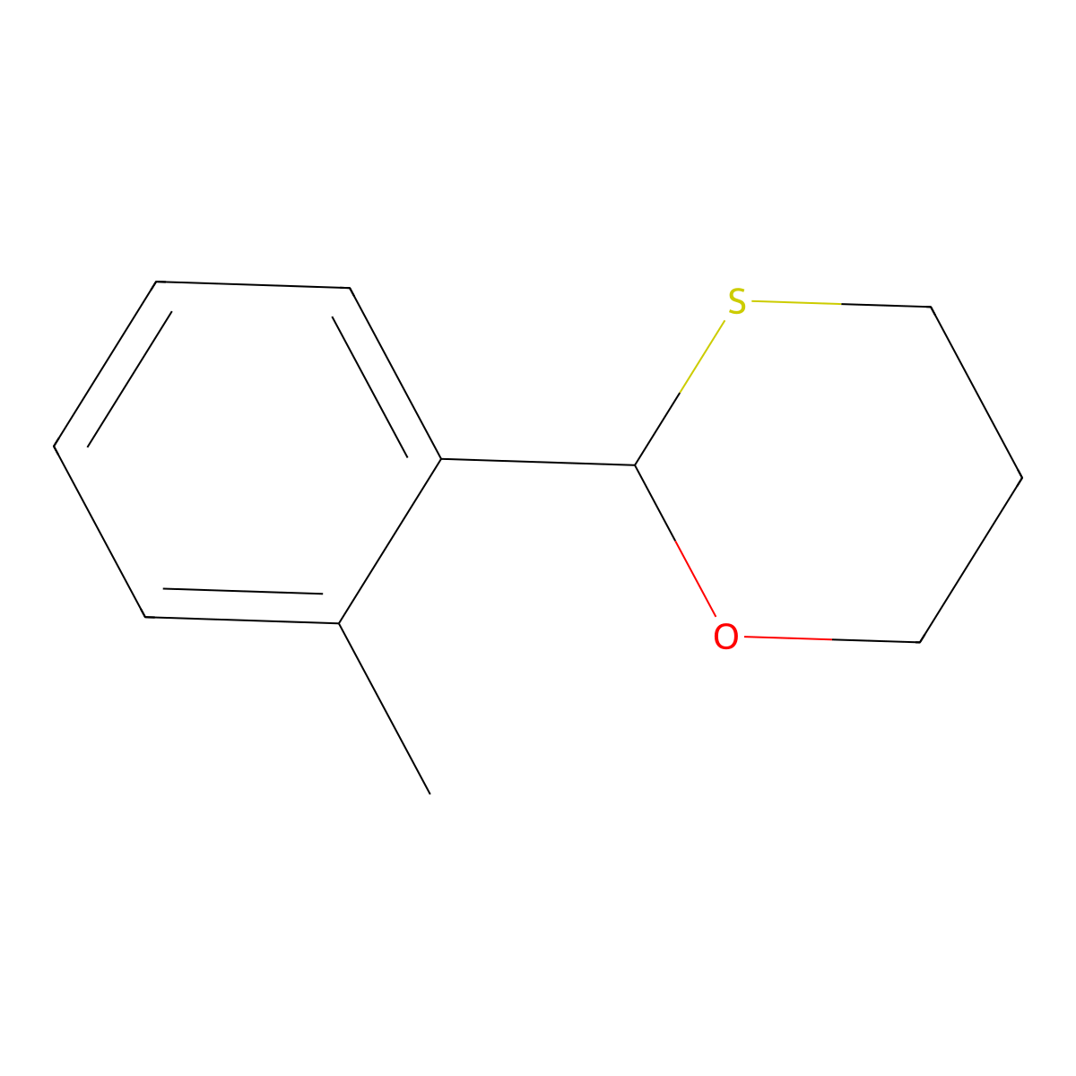 2-(2-Methylphenyl)-1,3-oxathiane molecular structure, CAS 138470-24-3
