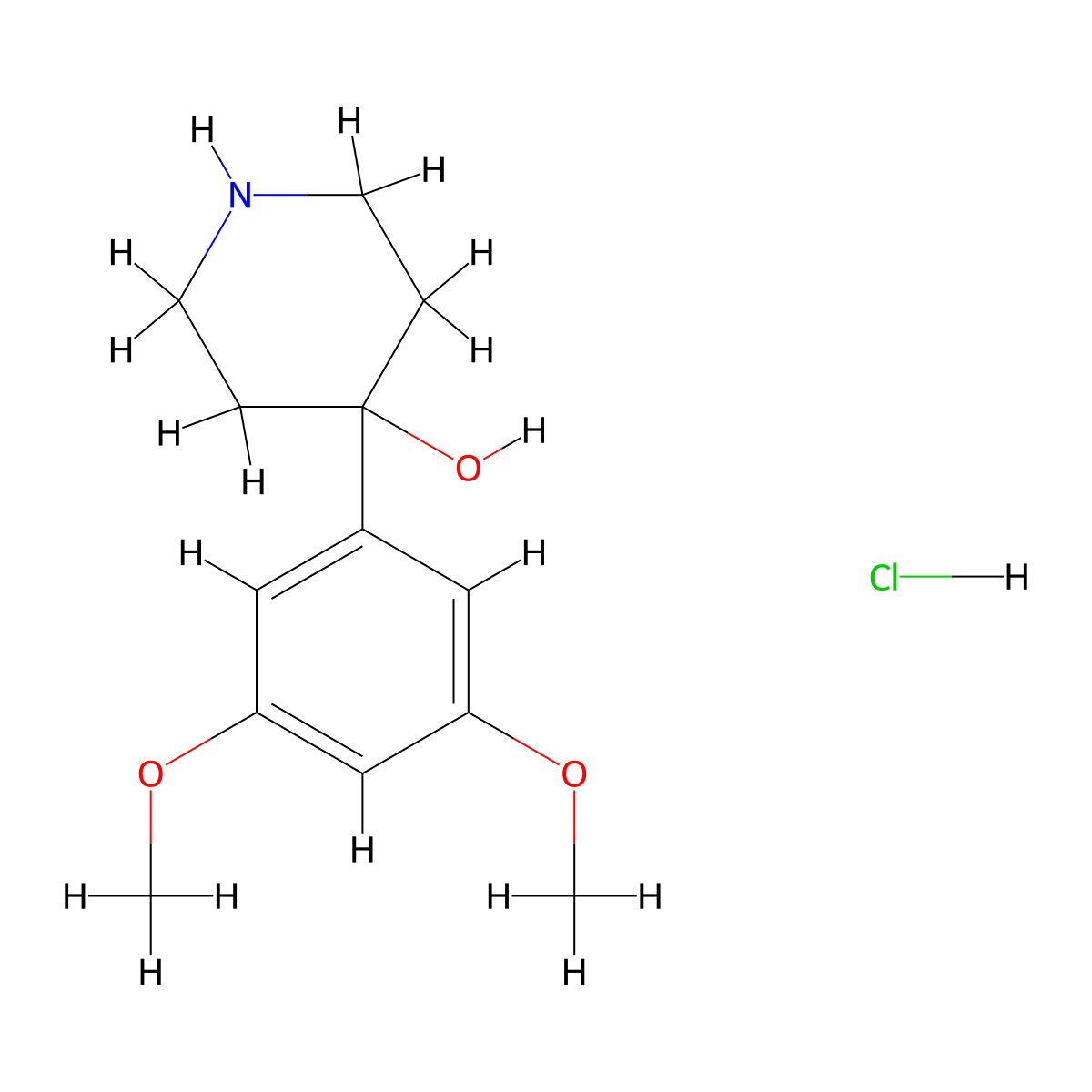 4-(3,5-Dimethoxyphenyl)piperidin-4-ol hydrochloride molecular structure, CAS 1384705-18-3