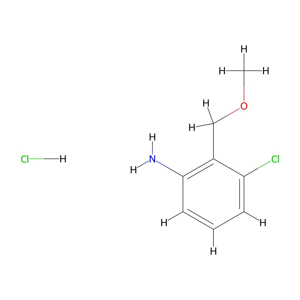 3-Chloro-2-(methoxymethyl)aniline hydrochloride molecular structure, CAS 1384713-40-9
