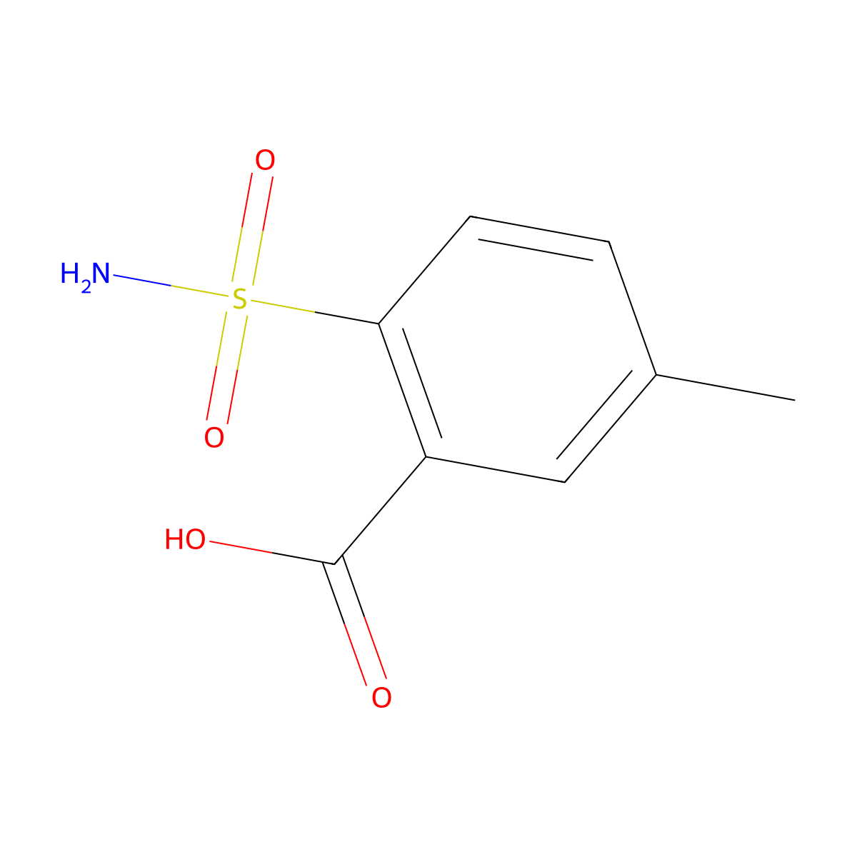 5-Methyl-2-sulfamoylbenzoic acid molecular structure, CAS 1384725-79-4