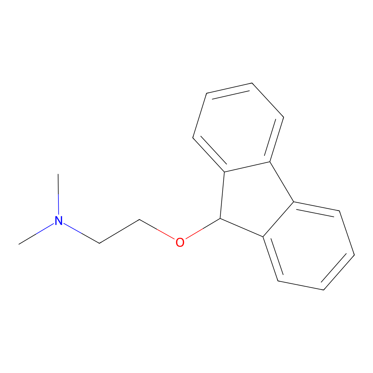 Ethanamine, 2-(9H-fluoren-9-yloxy)-N,N-dimethyl- molecular structure, CAS 138474-84-7