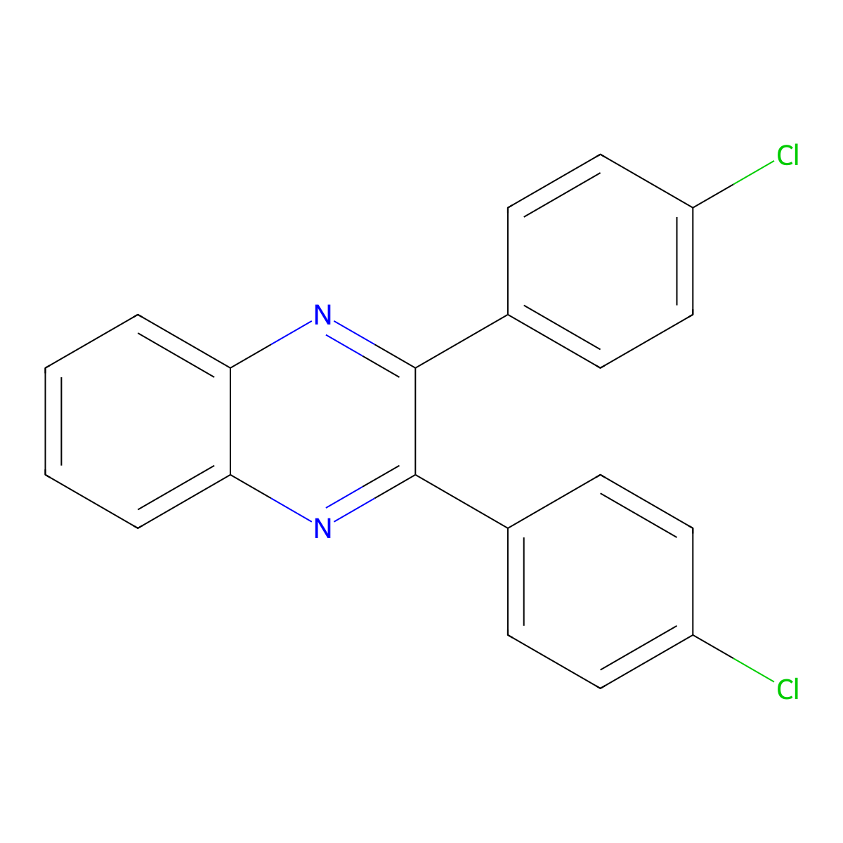 2,3-Bis(4-chlorophenyl)quinoxaline molecular structure, CAS 138476-26-3
