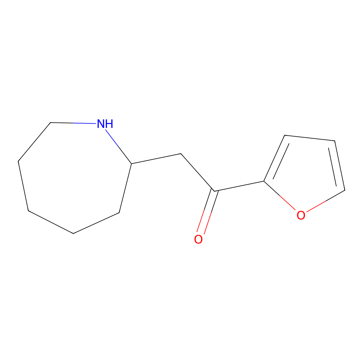 2-(Azepan-2-yl)-1-(furan-2-yl)ethanone molecular structure, CAS 1384782-73-3
