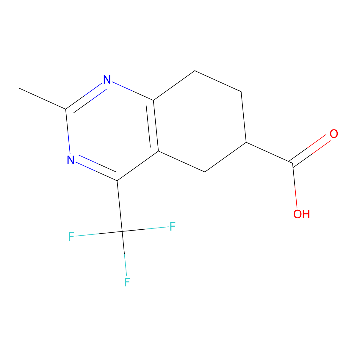 2-Methyl-4-(trifluoromethyl)-5,6,7,8-tetrahydroquinazoline-6-carboxylic acid molecular structure, CAS 1384782-74-4