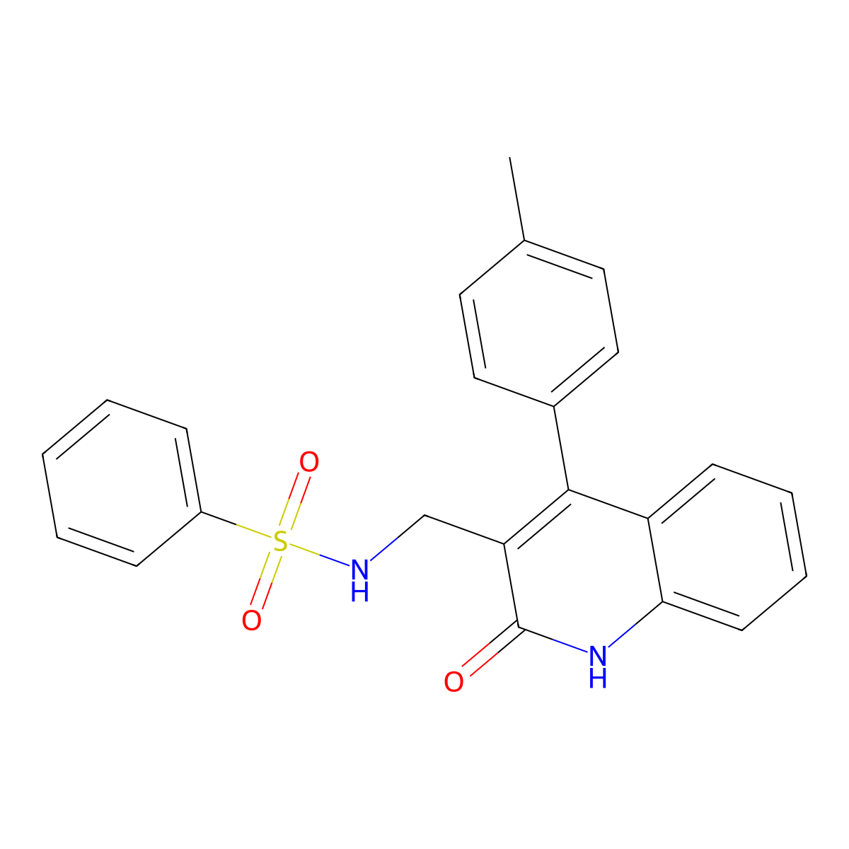 N-{[2-hydroxy-4-(4-methylphenyl)quinolin-3-yl]methyl}benzenesulfonamide molecular structure, CAS 1384790-76-4