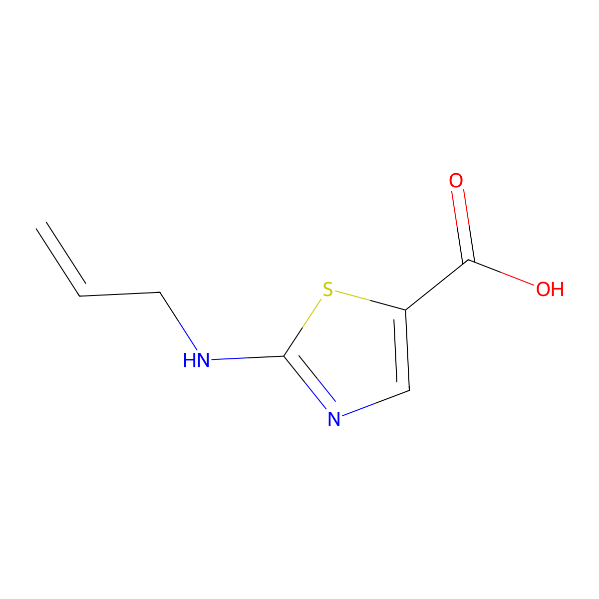 2-[(Prop-2-en-1-yl)amino]-1,3-thiazole-5-carboxylic acid molecular structure, CAS 1384798-69-9