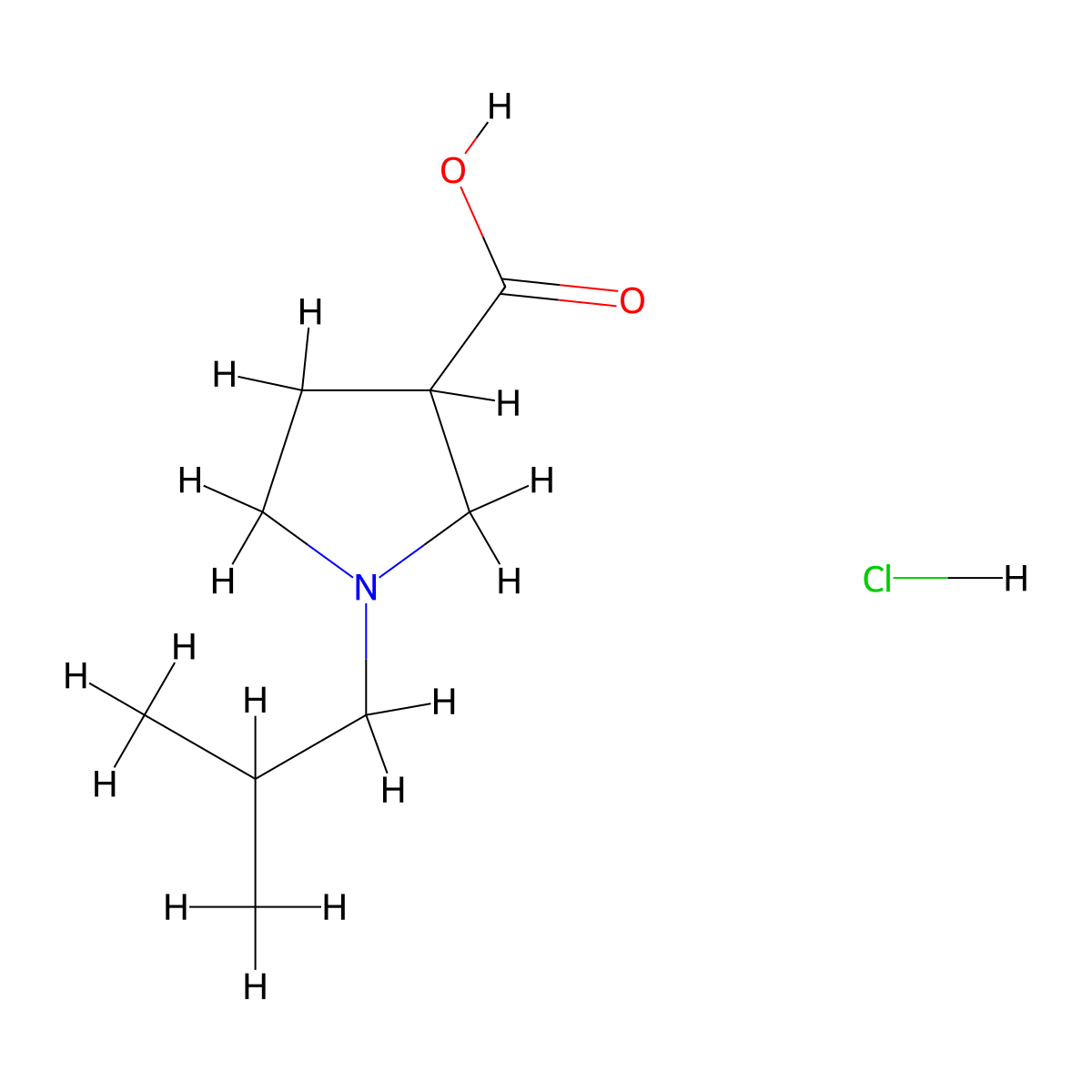 1-(2-Methylpropyl)pyrrolidine-3-carboxylic acid hydrochloride molecular structure, CAS 1384805-69-9