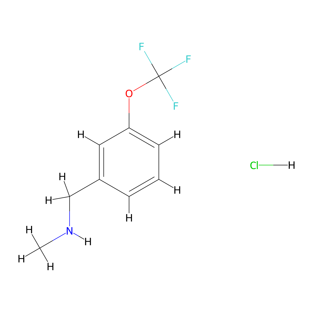 Methyl({[3-(trifluoromethoxy)phenyl]methyl})amine hydrochloride molecular structure, CAS 1384813-94-8