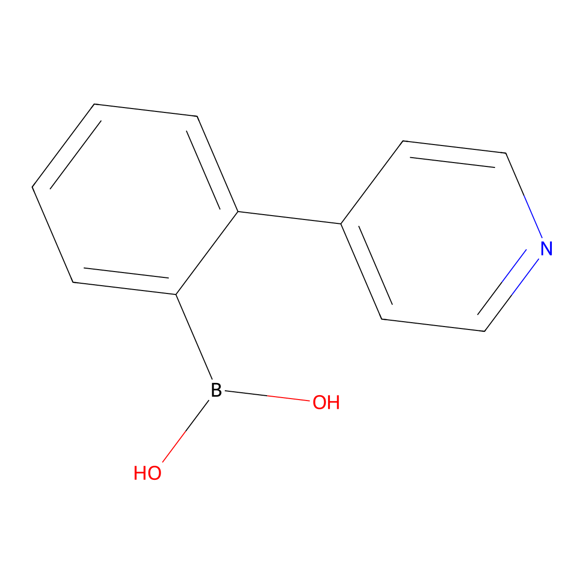 (2-(Pyridin-4-yl)phenyl)boronic acid molecular structure, CAS 1384826-85-0