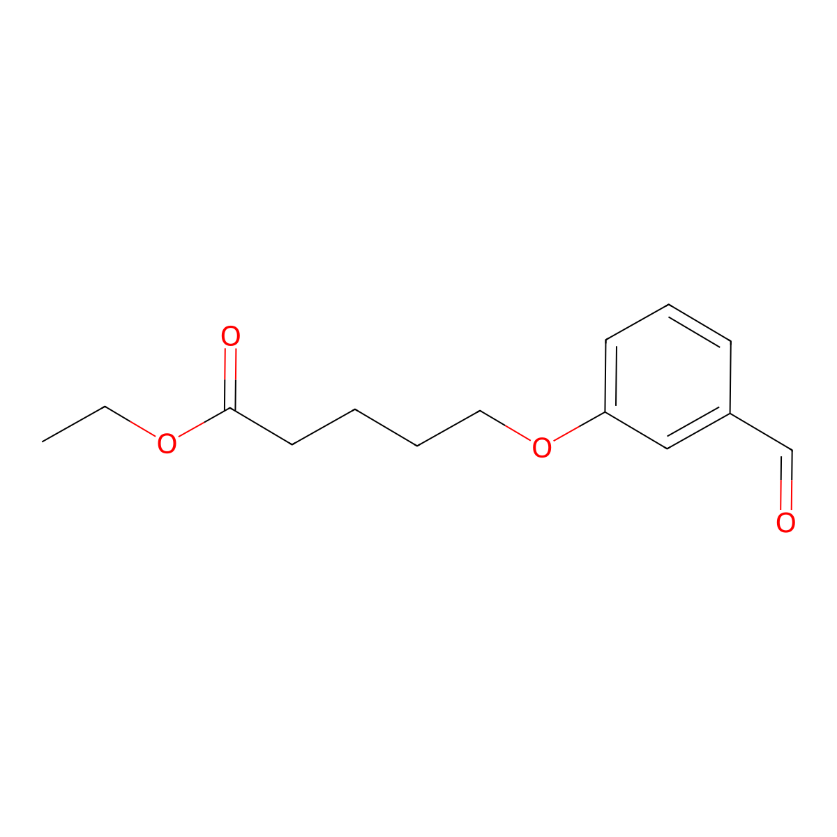 Ethyl 5-(3-formylphenoxy)pentanoate molecular structure, CAS 1384840-97-4