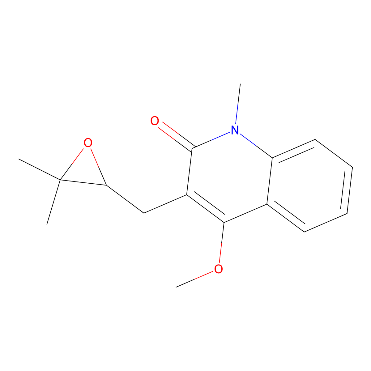 3-[[(2R)-3,3-Dimethyl-2-oxiranyl]methyl]-4-methoxy-1-methyl-2(1H)-quinolinone molecular structure, CAS 1384841-46-6