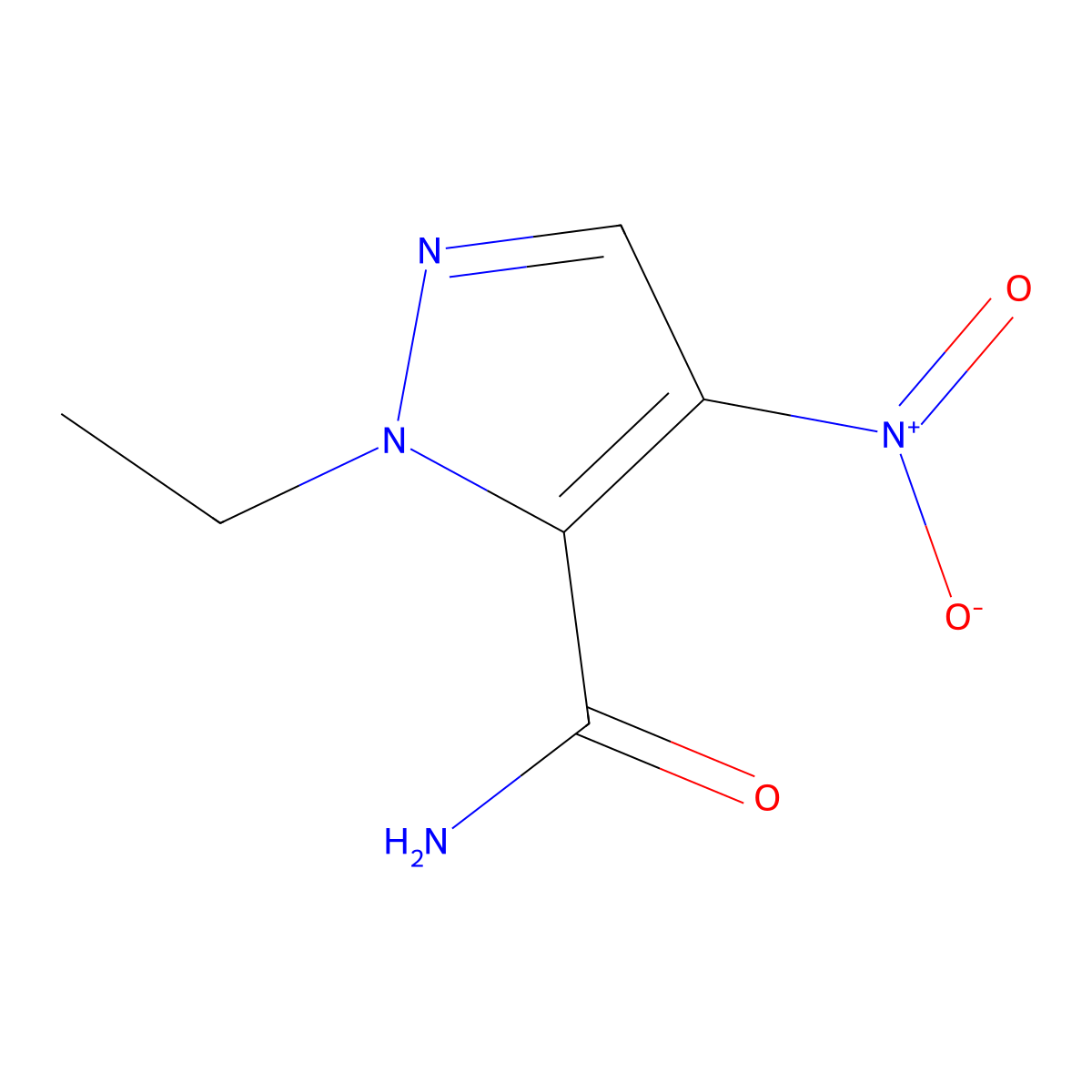 1-ethyl-4-nitro-1H-pyrazole-5-carboxamide molecular structure, CAS 1384856-20-5
