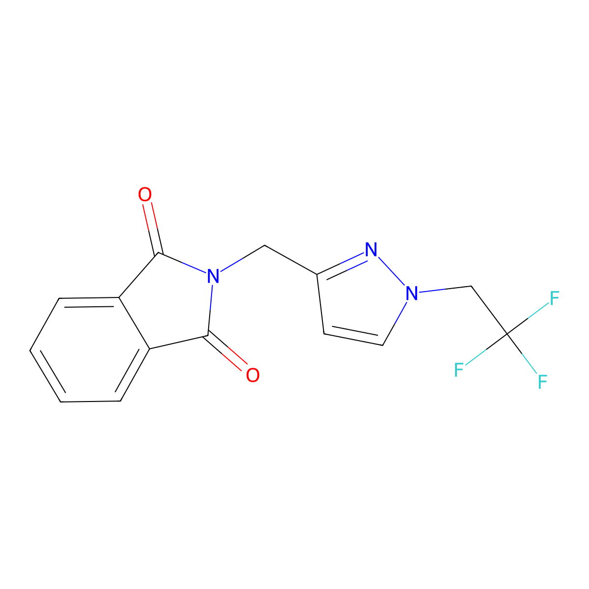 2-{[1-(2,2,2-trifluoroethyl)-1H-pyrazol-3-yl]methyl}-2,3-dihydro-1H-isoindole-1,3-dione molecular structure, CAS 1384856-24-9