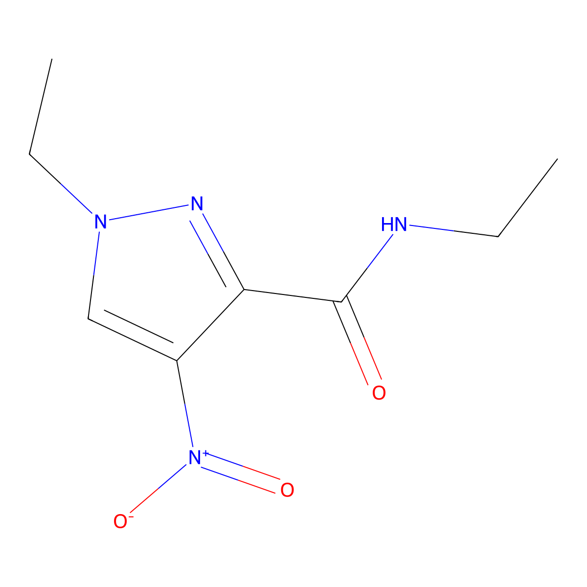 N,1-diethyl-4-nitro-1H-pyrazole-3-carboxamide molecular structure, CAS 1384856-25-0