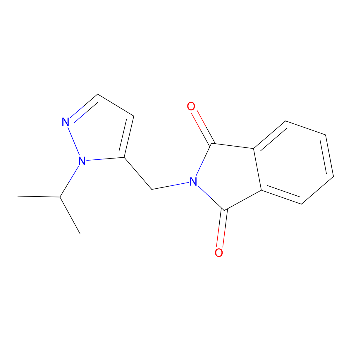 2-((1-Isopropyl-1H-pyrazol-5-yl)methyl)isoindoline-1,3-dione molecular structure, CAS 1384856-36-3