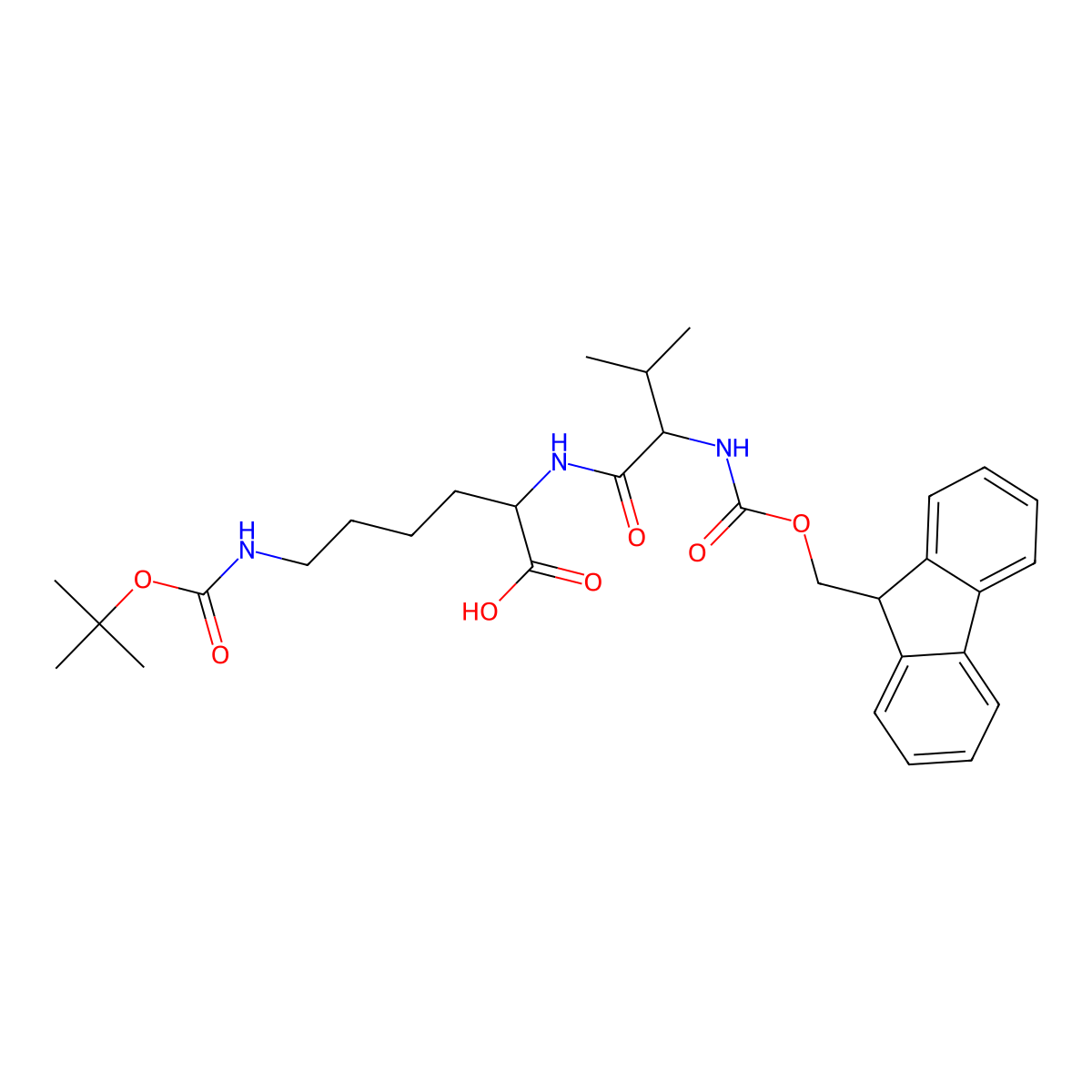 Fmoc-Val-Lys(Boc)-OH molecular structure, CAS 138486-75-6