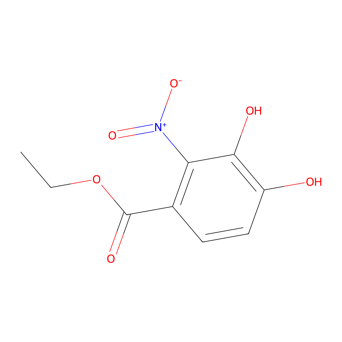 Ethyl 3,4-dihydroxy-2-nitrobenzoate molecular structure, CAS 1384868-07-8