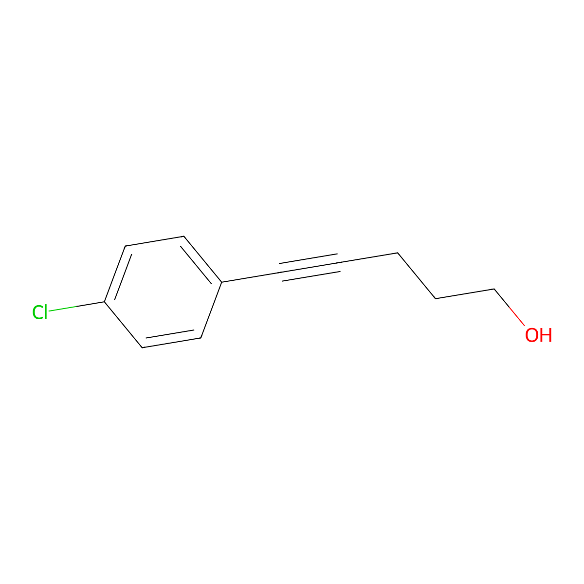 5-(4-Chlorophenyl)pent-4-yn-1-ol molecular structure, CAS 138487-22-6