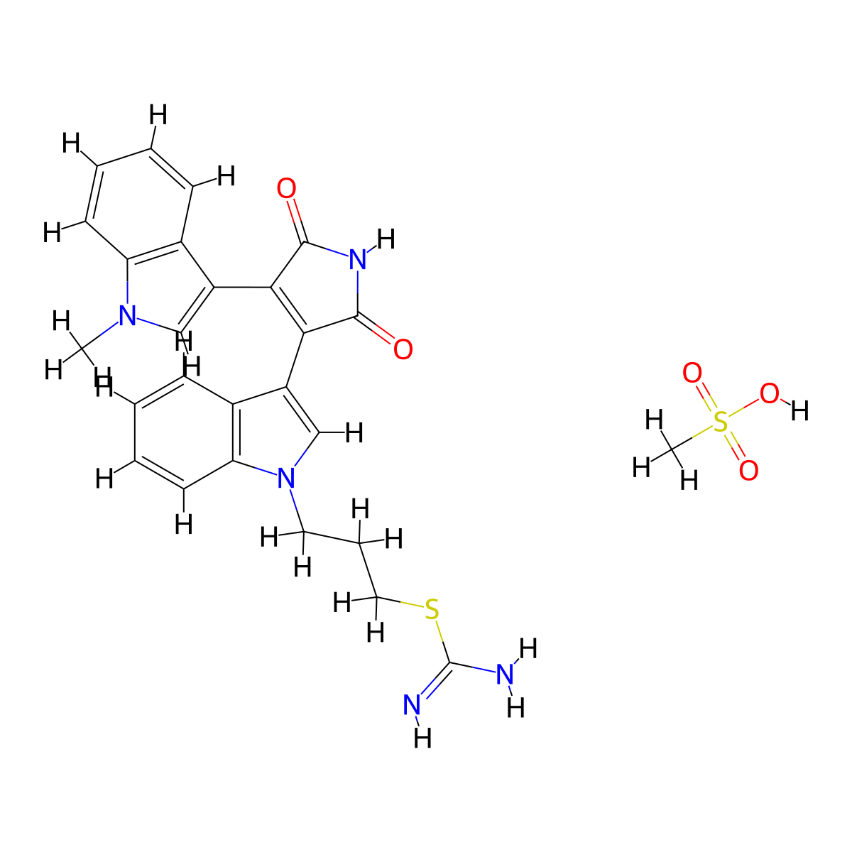 Bisindolylmaleimide IX mesylate molecular structure, CAS 138489-18-6