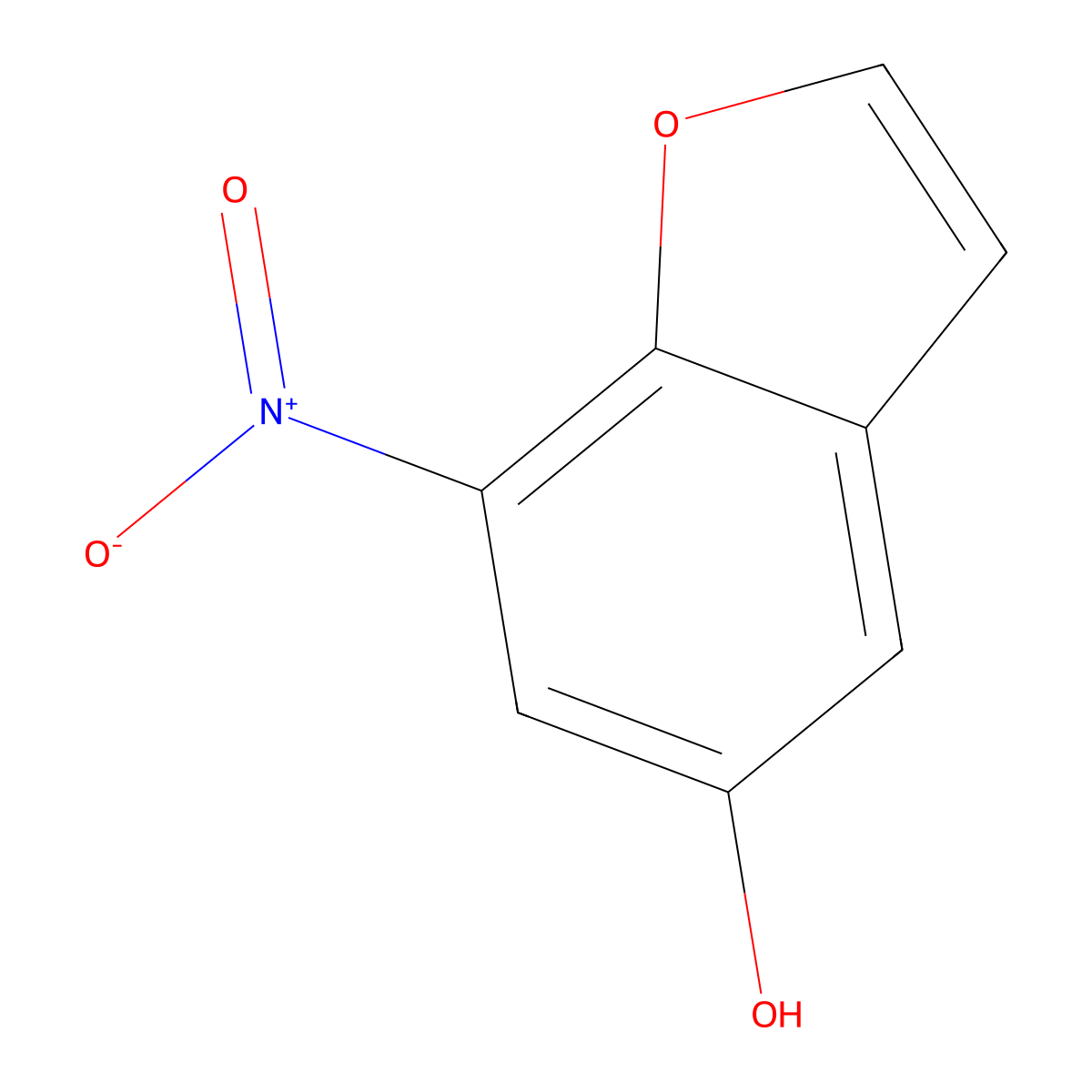 7-Nitro-1-benzofuran-5-ol molecular structure, CAS 1384895-50-4