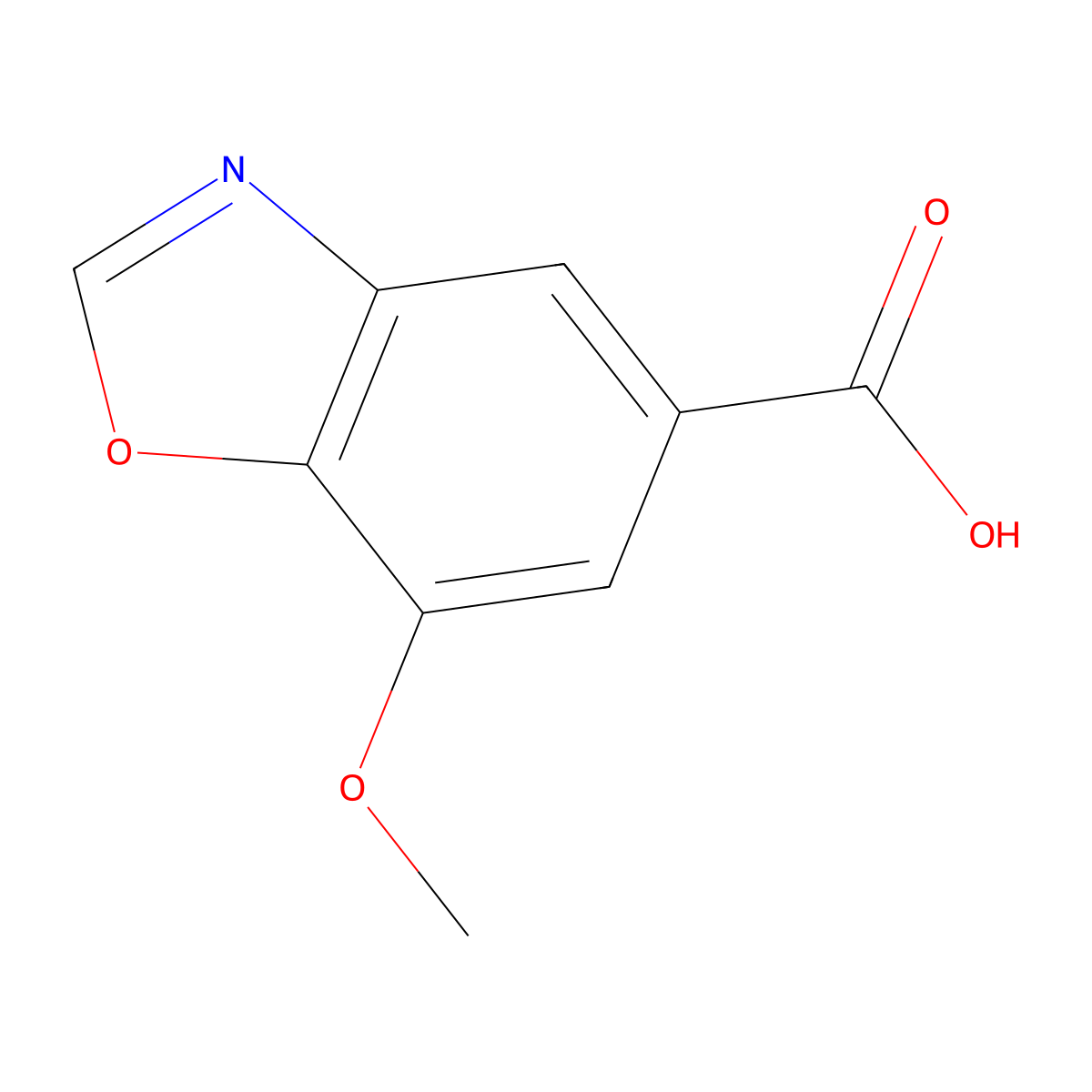 7-Methoxy-1,3-benzoxazole-5-carboxylic acid molecular structure, CAS 1384895-52-6