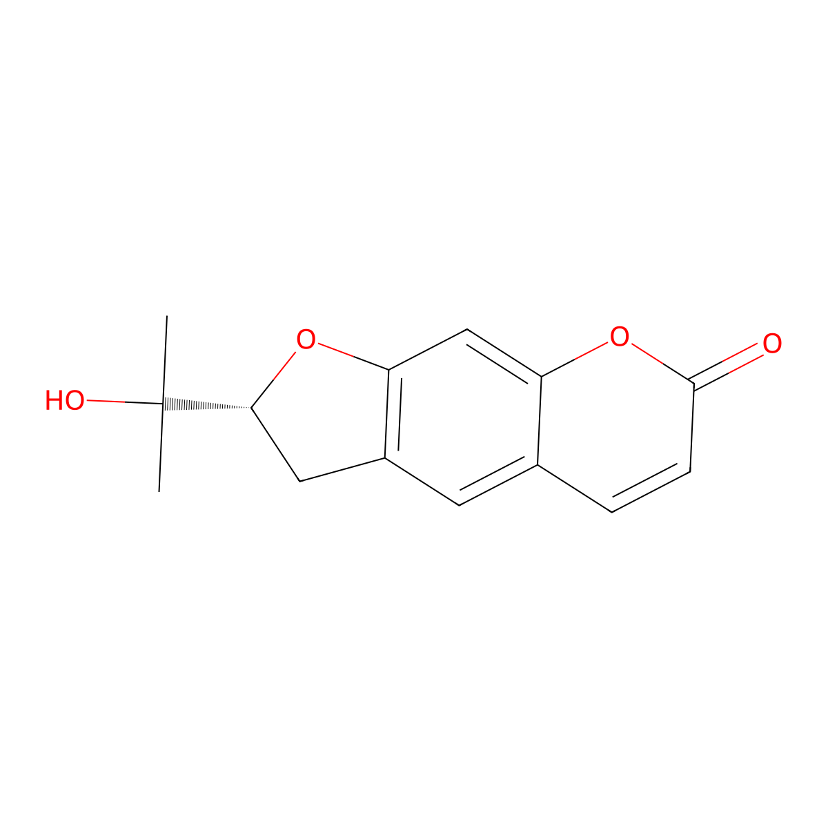Nodakenetin molecular structure, CAS 13849-08-6