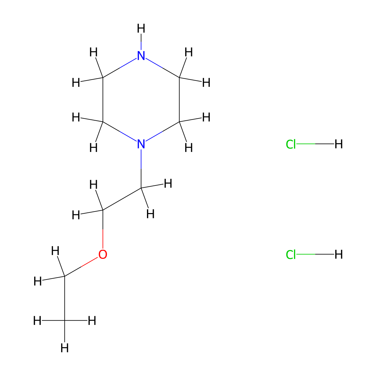 1-(2-Ethoxyethyl)piperazine dihydrochloride molecular structure, CAS 13849-29-1