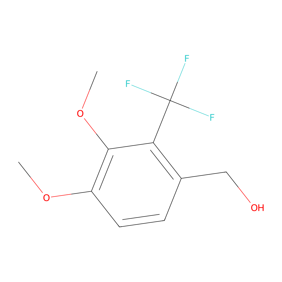 (3,4-Dimethoxy-2-(trifluoromethyl)phenyl)methanol molecular structure, CAS 138490-98-9