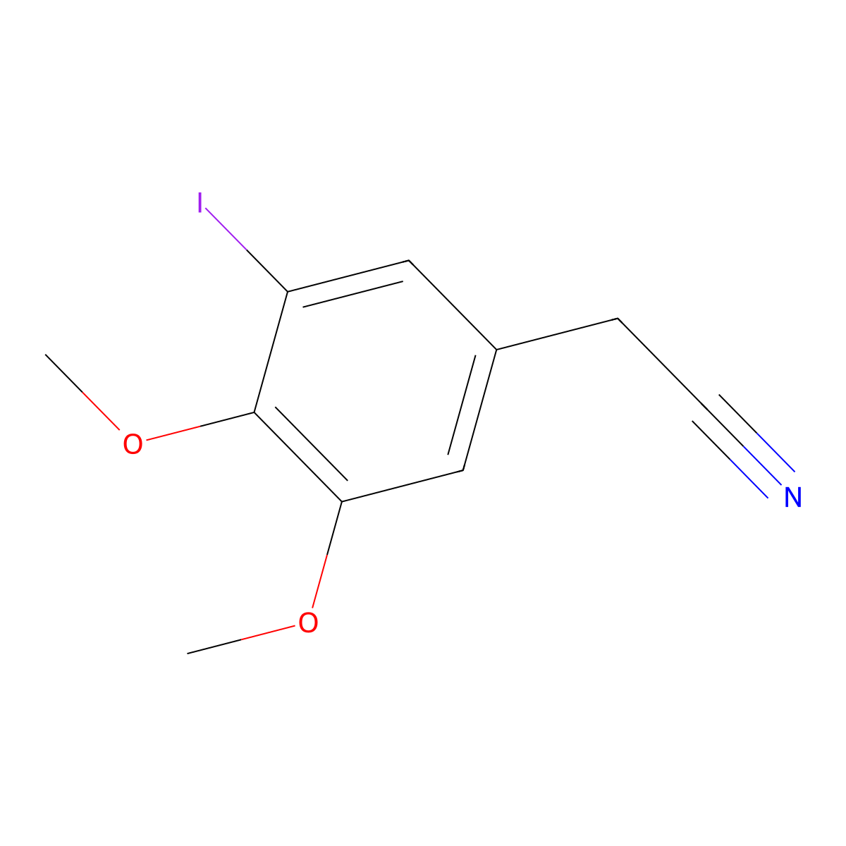 2-(3-Iodo-4,5-dimethoxyphenyl)acetonitrile molecular structure, CAS 138491-01-7