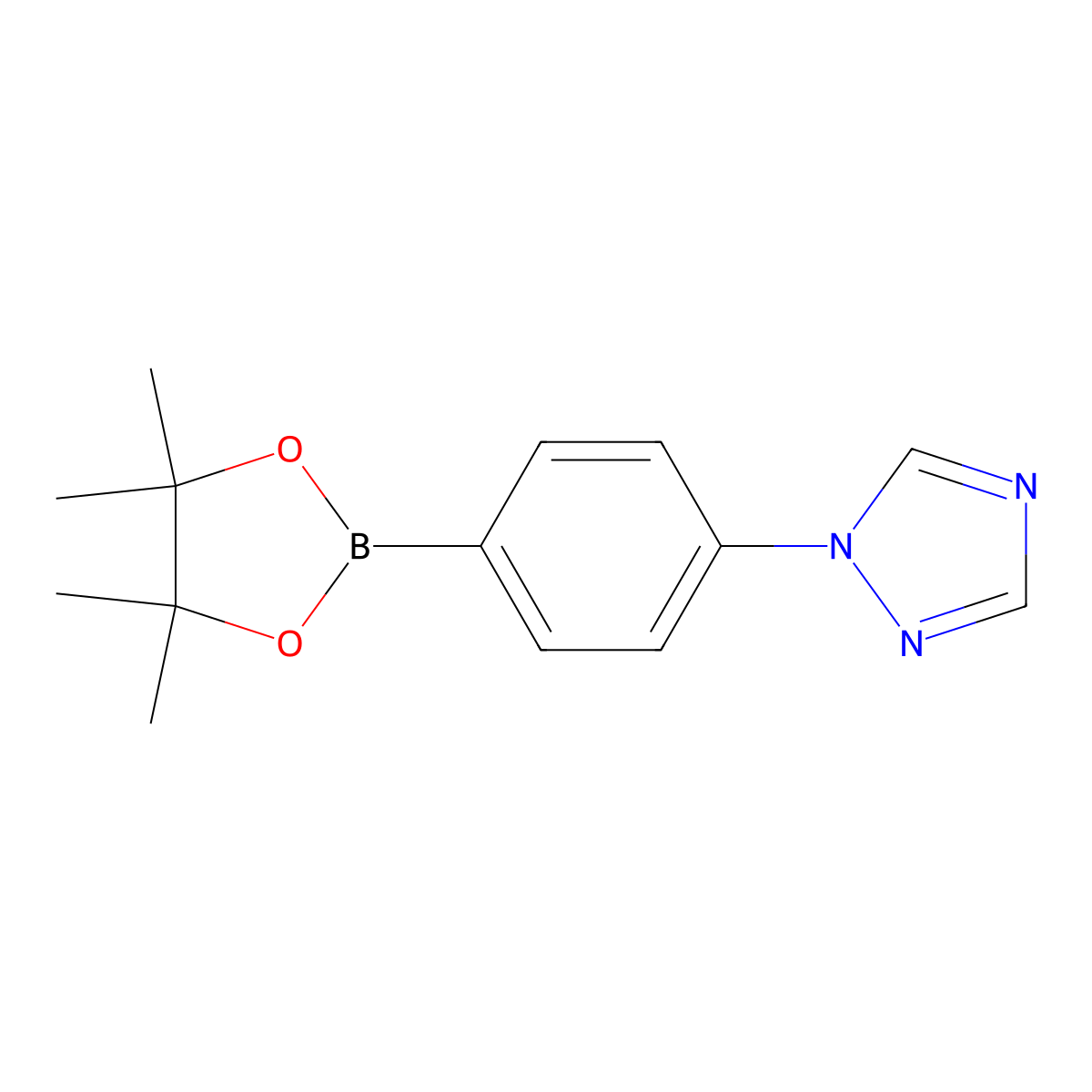1-[4-(tetramethyl-1,3,2-dioxaborolan-2-yl)phenyl]-1H-1,2,4-triazole molecular structure, CAS 1384951-86-3