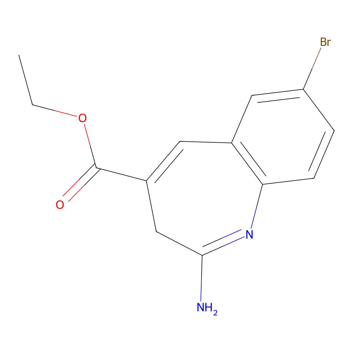 ethyl 2-amino-7-bromo-3H-1-benzazepine-4-carboxylate molecular structure, CAS 1384958-64-8