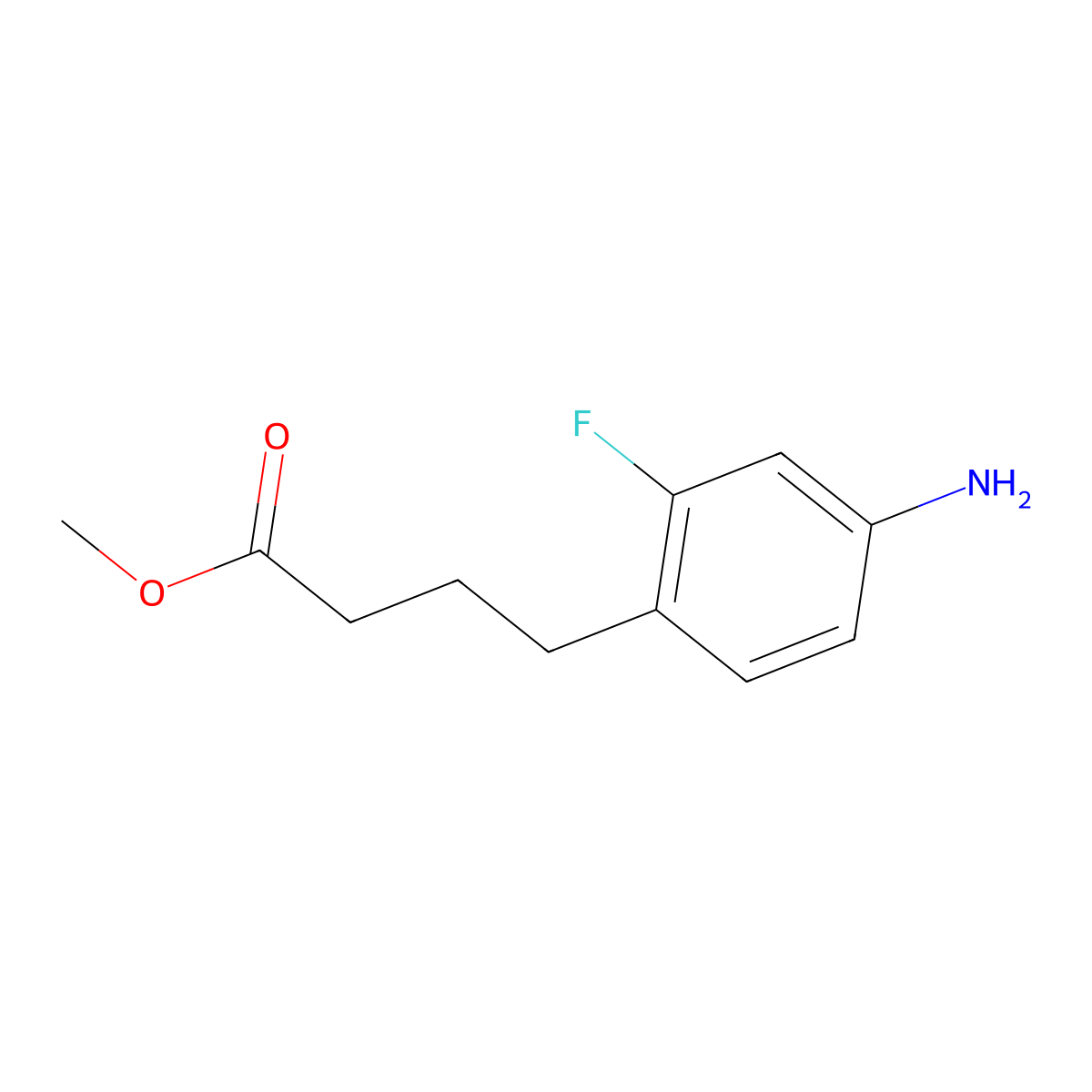 Methyl 4-(4-amino-2-fluorophenyl)butanoate molecular structure, CAS 1384959-94-7