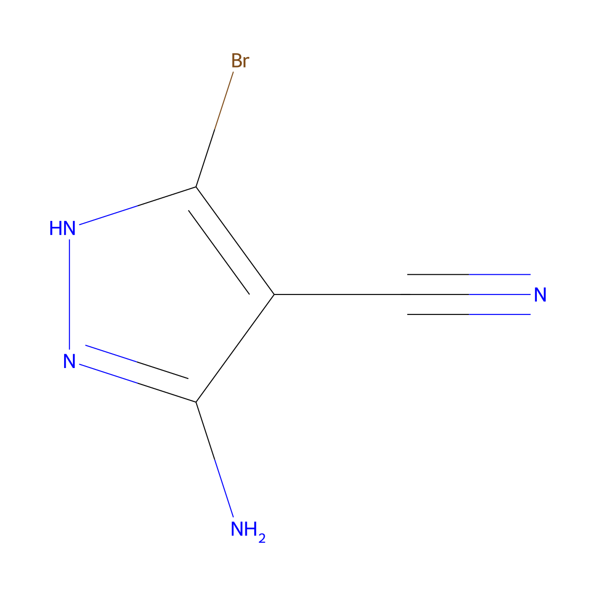 5-amino-3-bromo-1H-pyrazole-4-carbonitrile molecular structure, CAS 1384973-12-9