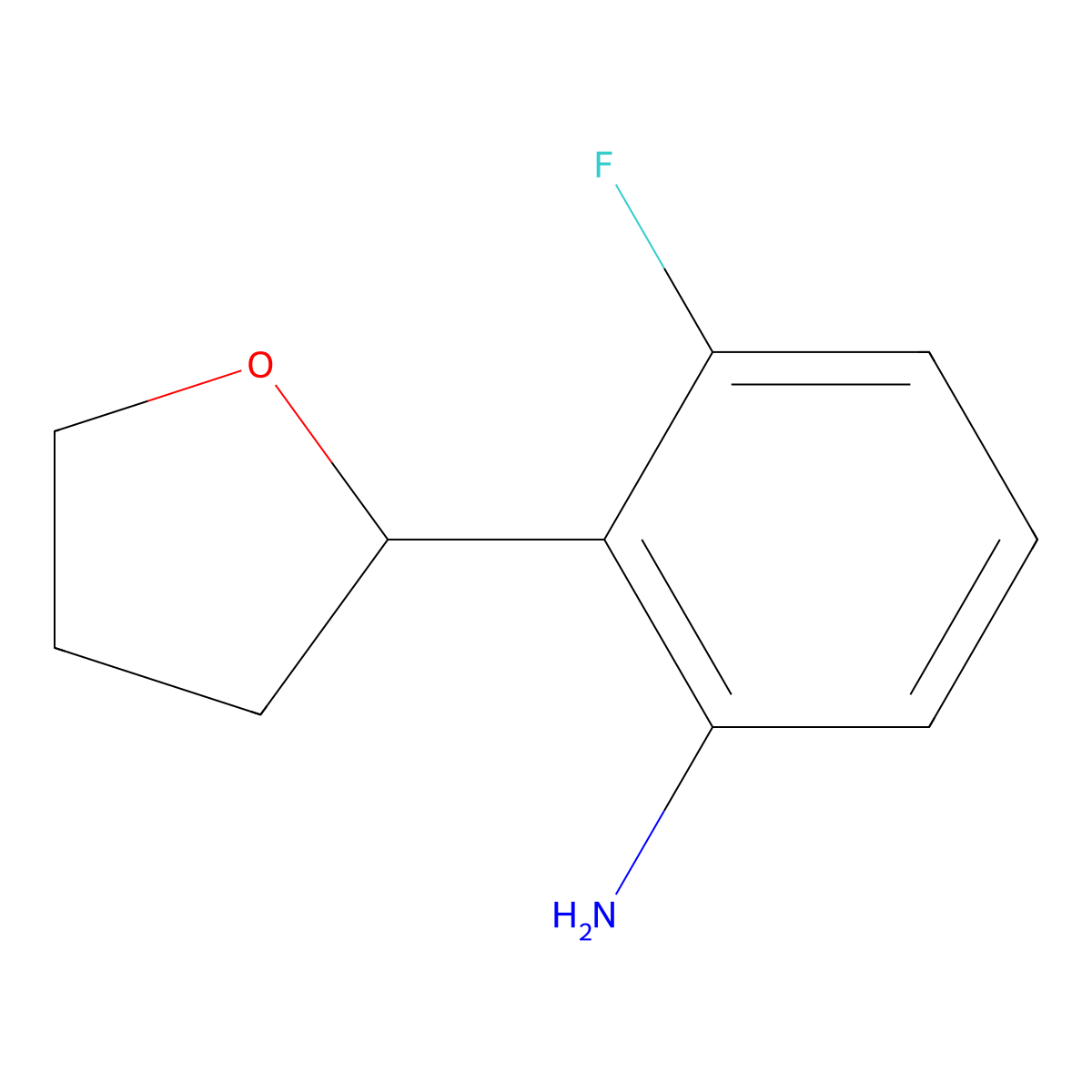 3-Fluoro-2-tetrahydrofuran-2-yl-aniline molecular structure, CAS 1384984-24-0