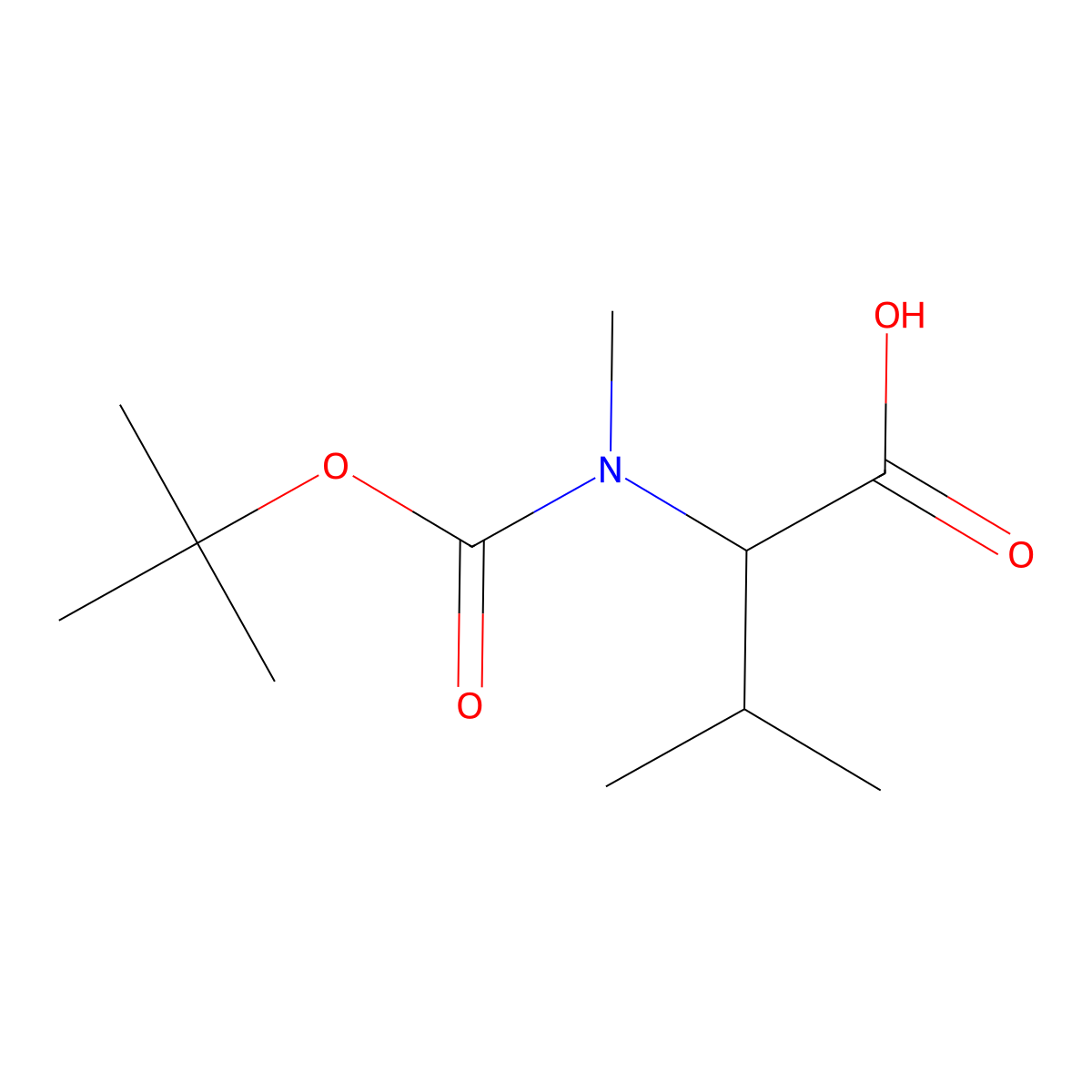 Boc-N-Me-Dl-Val-Oh molecular structure, CAS 13850-91-4