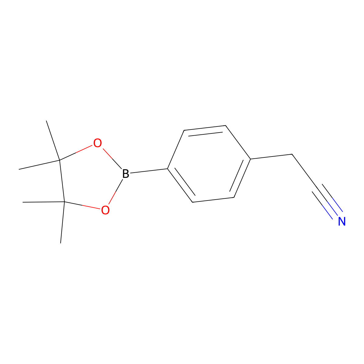 2-(4-(4,4,5,5-Tetramethyl-1,3,2-dioxaborolan-2-yl)phenyl)acetonitrile molecular structure, CAS 138500-86-4