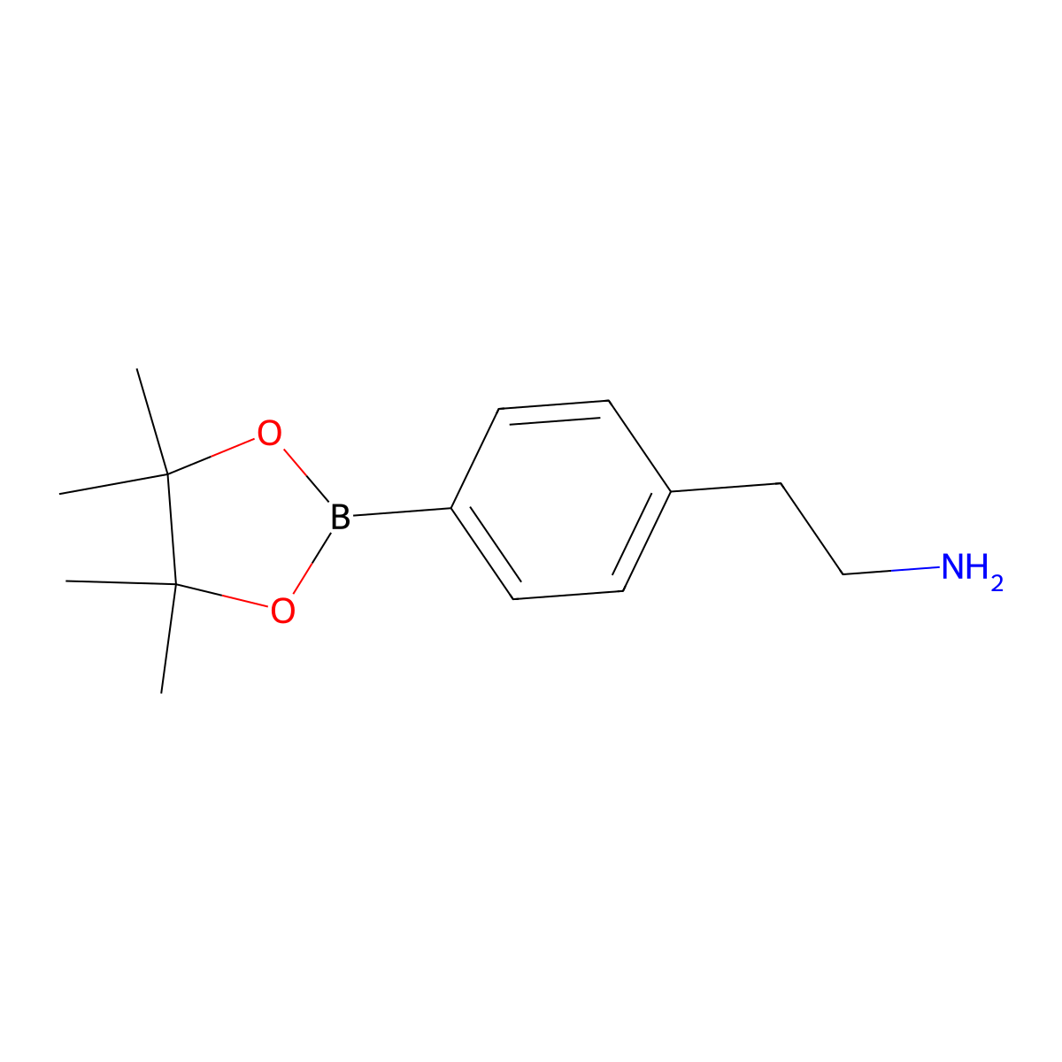 2-(4-(4,4,5,5-Tetramethyl-1,3,2-dioxaborolan-2-YL)phenyl)ethanamine molecular structure, CAS 138500-90-0