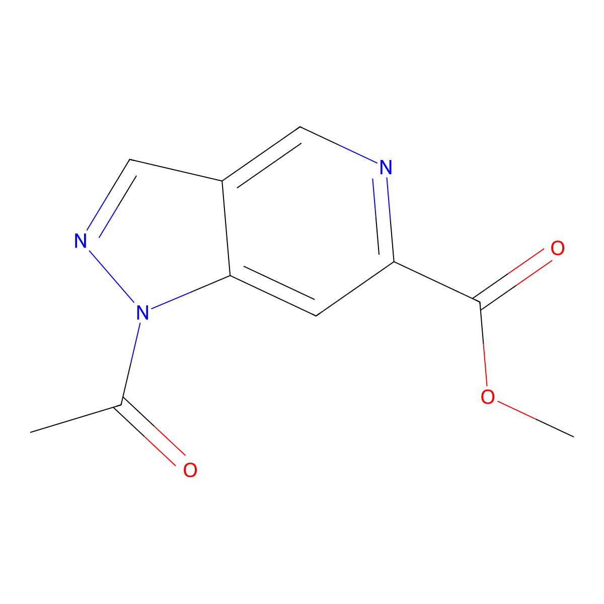 1H-Pyrazolo[4,3-c]pyridine-6-carboxylic acid, 1-acetyl-, methyl ester molecular structure, CAS 1385015-89-3