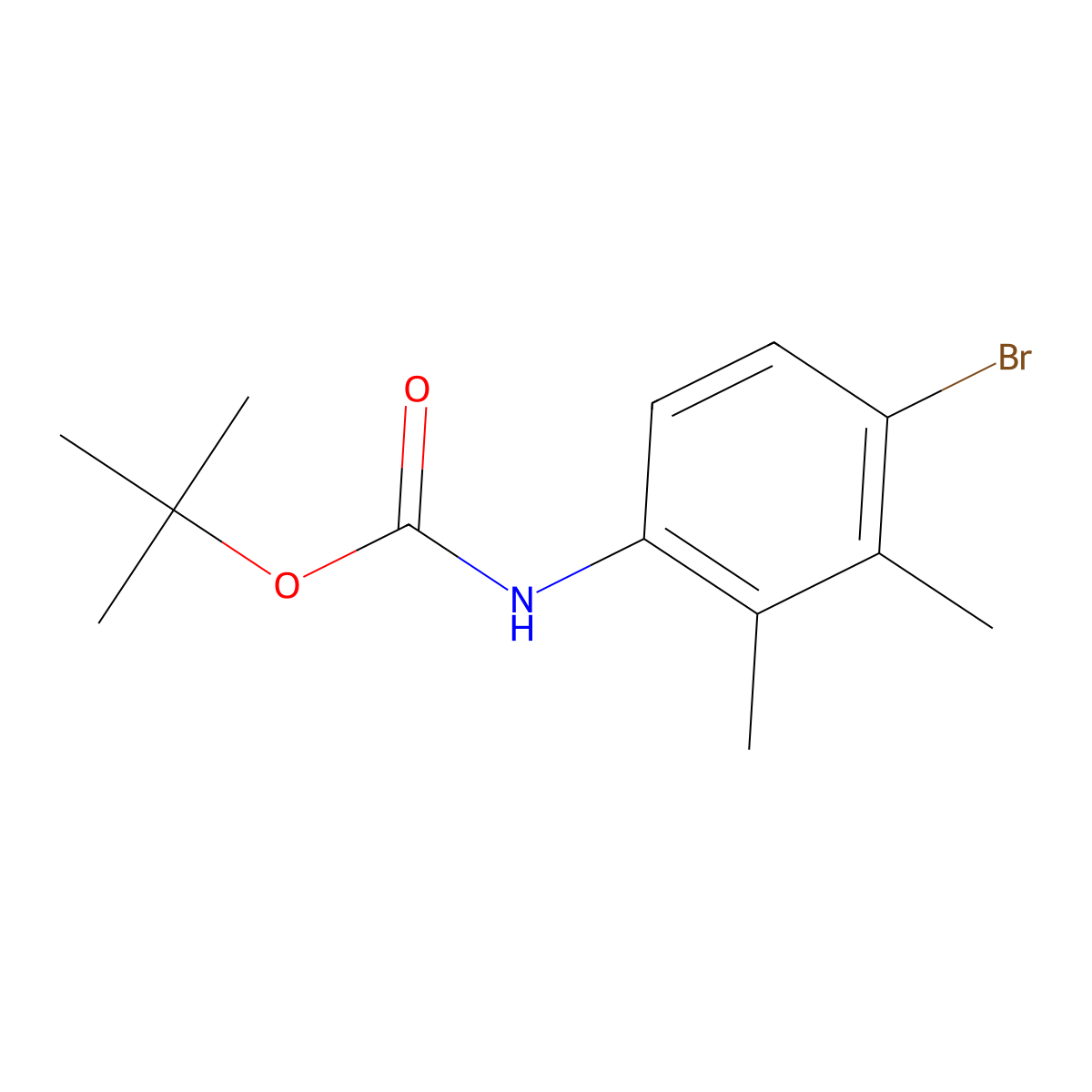 Tert-butyl (4-bromo-2,3-dimethylphenyl)carbamate molecular structure, CAS 1385026-24-3