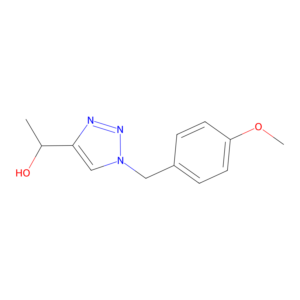 1-{1-[(4-methoxyphenyl)methyl]-1H-1,2,3-triazol-4-yl}ethan-1-ol molecular structure, CAS 1385031-87-7