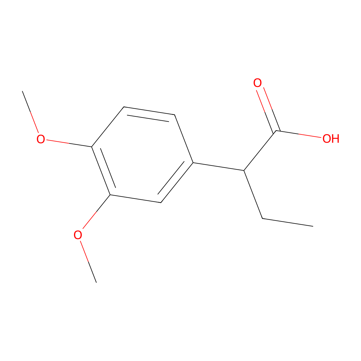 2-(3,4-Dimethoxyphenyl)butanoic acid molecular structure, CAS 138505-15-4