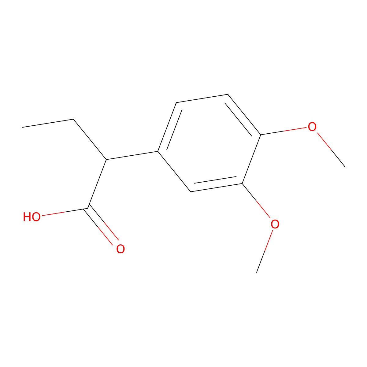 2-(3,4-Dimethoxyphenyl)butanoic acid molecular structure, CAS 138505-15-4