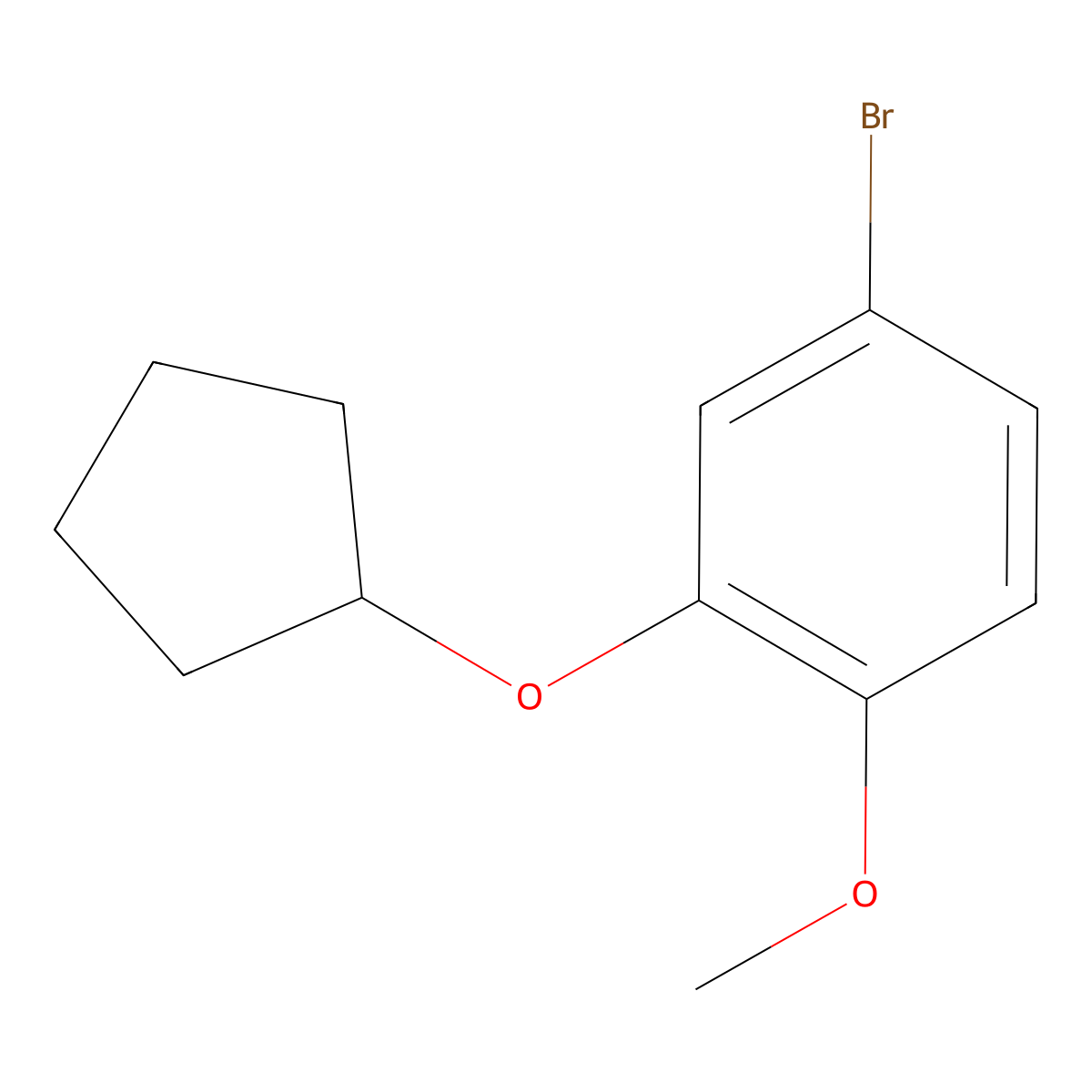 4-Bromo-2-(cyclopentyloxy)-1-methoxybenzene molecular structure, CAS 138509-45-2