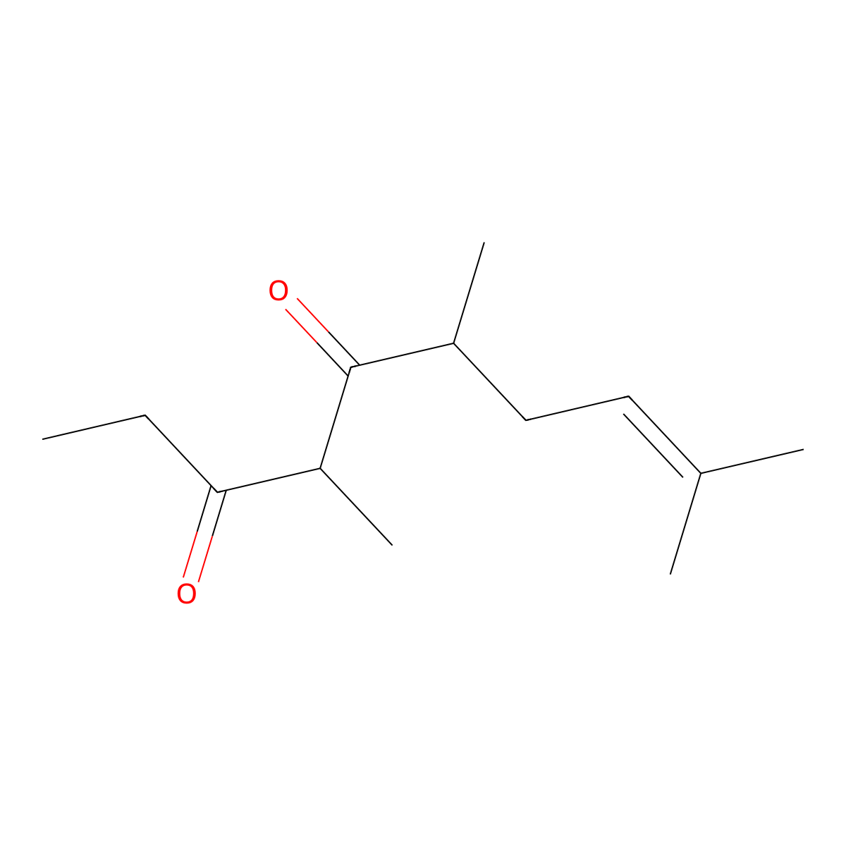 8-Decene-3,5-dione, 4,6,9-trimethyl- molecular structure, CAS 13851-06-4