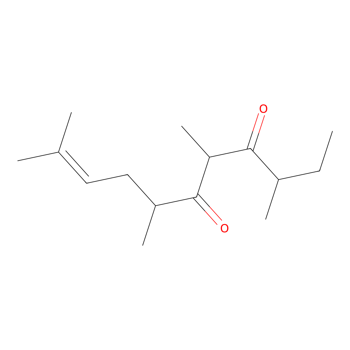 3,5,7,10-Tetramethylundec-9-ene-4,6-dione molecular structure, CAS 13851-08-6