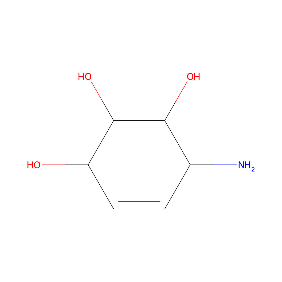 (1S,2R,3S,6R)-6-Aminocyclohex-4-ene-1,2,3-triol molecular structure, CAS 138513-21-0