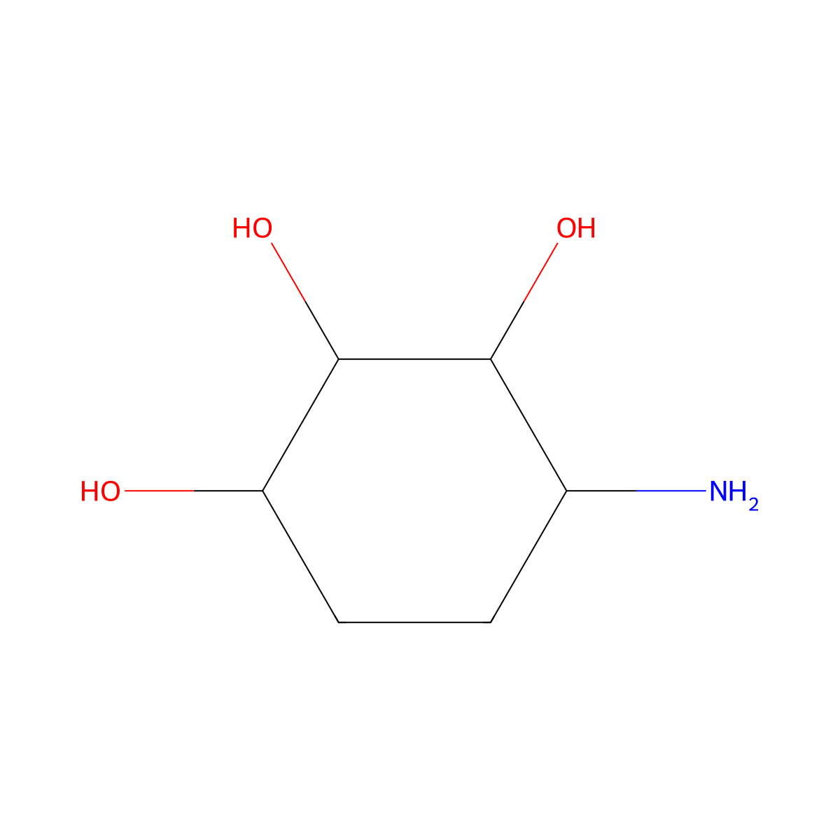 rac-(1R,2S,3R,4S)-4-aminocyclohexane-1,2,3-triol molecular structure, CAS 138513-22-1